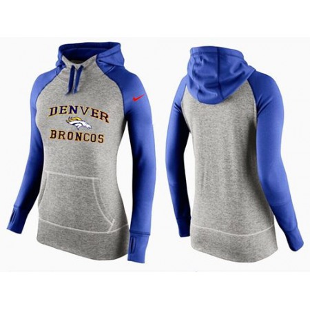 Women's Nike Denver Broncos Performance Hoodie Grey & Blue