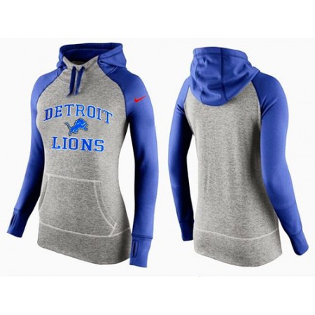 Women's Nike Detroit Lions Performance Hoodie Grey & Blue_2