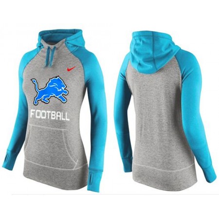 Women's Nike Detroit Lions Performance Hoodie Grey & Light Blue