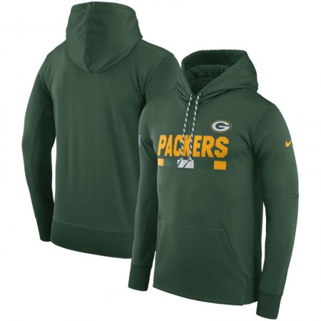 Men's Green Bay Packers Nike Green Sideline Team Name Performance Pullover Hoodie