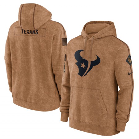 Men's Houston Texans 2023 Brown Salute to Service Pullover Hoodie