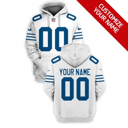 Men's Indianapolis Colts Active Player Custom 2021 White Pullover Hoodie