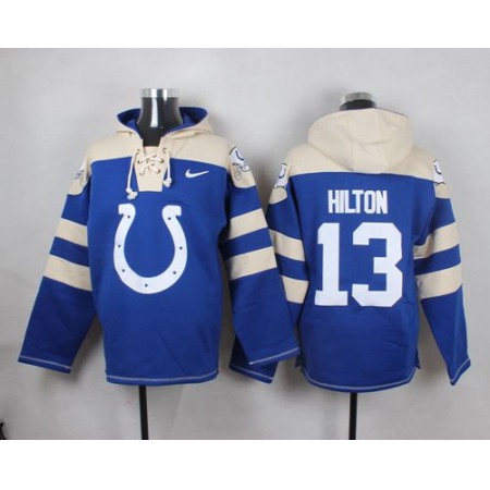 Nike Colts #13 T.Y. Hilton Royal Blue Player Pullover NFL Hoodie