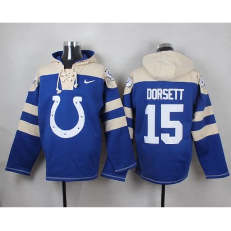 Nike Colts #15 Phillip Dorsett Royal Blue Player Pullover NFL Hoodie