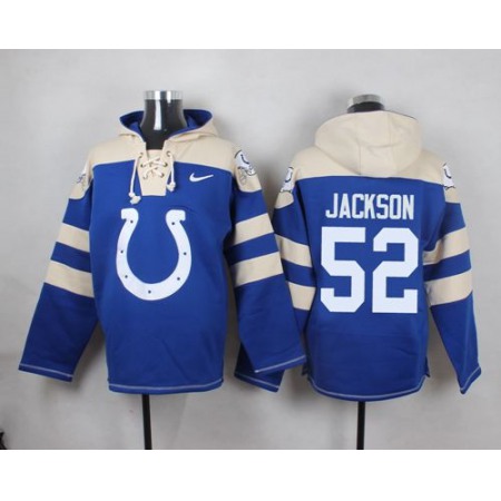 Nike Colts #52 D'Qwell Jackson Royal Blue Player Pullover NFL Hoodie