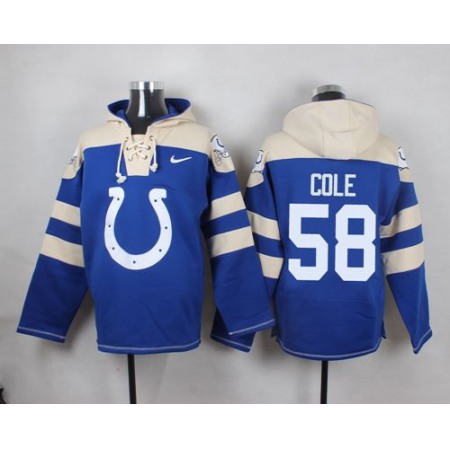 Nike Colts #58 Trent Cole Royal Blue Player Pullover NFL Hoodie