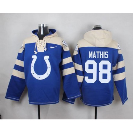 Nike Colts #98 Robert Mathis Royal Blue Player Pullover NFL Hoodie