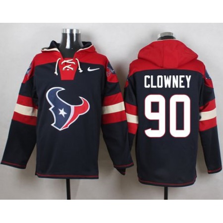 Nike Texans #90 Jadeveon Clowney Navy Blue Player Pullover NFL Hoodie