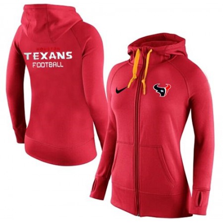 Women's Nike Houston Texans Full-Zip Performance Hoodie Red