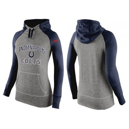 Women's Nike Indianapolis Colts Performance Hoodie Grey & Dark Blue
