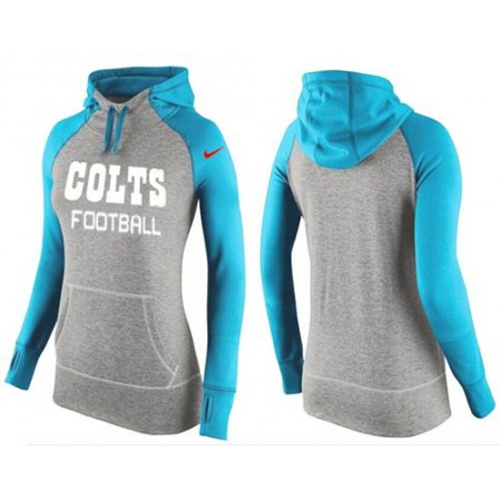 Women's Nike Indianapolis Colts Performance Hoodie Grey & Light Blue