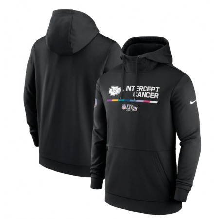 Men's Kansas City Chiefs 2022 Black Crucial Catch Therma Performance Pullover Hoodie
