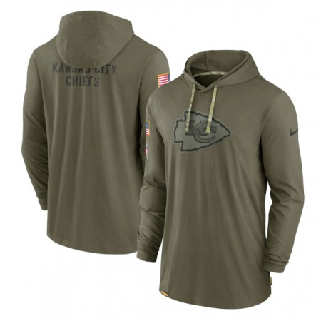 Men's Kansas City Chiefs 2022 Olive Salute to Service Tonal Pullover Hoodie