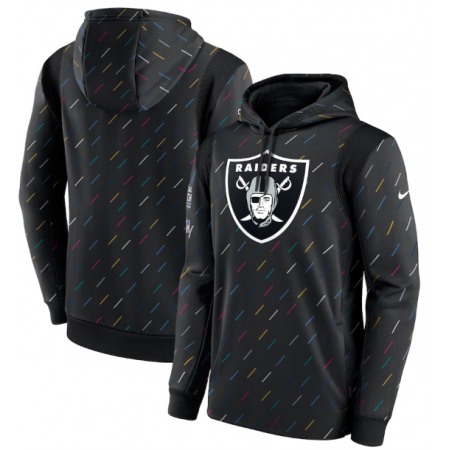 Men's Las Vegas Raiders 2021 Charcoal Crucial Catch Therma Pullover Hoodie