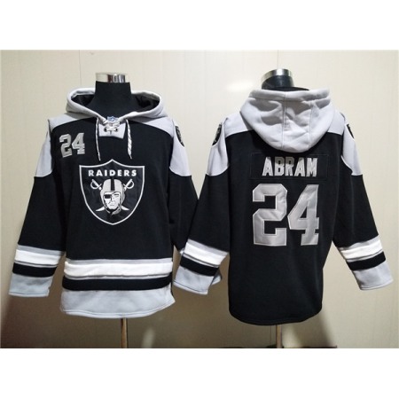 Men's Las Vegas Raiders #24 Johnathan Abram Black Ageless Must-Have Lace-Up Pullover Hoodie
