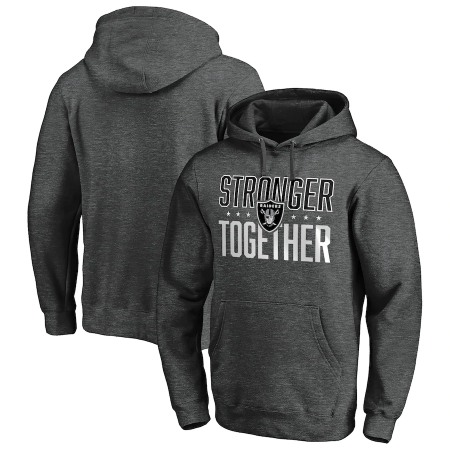 Men's Las Vegas Raiders Heather Charcoal Stronger Together Pullover Hoodie