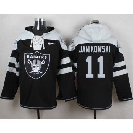 Nike Raiders #11 Sebastian Janikowski Black Player Pullover NFL Hoodie