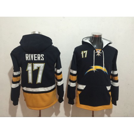 Los Angeles Chargers #17 Philip Rivers Navy Blue All Stitched NFL Hoodie Sweatshirt