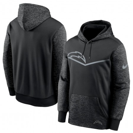 Men's Los Angeles Chargers Black Reflective Therma Hoodie