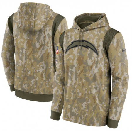 Men's Los Angeles Chargers Camo 2021 Salute To Service Therma Performance Pullover Hoodie
