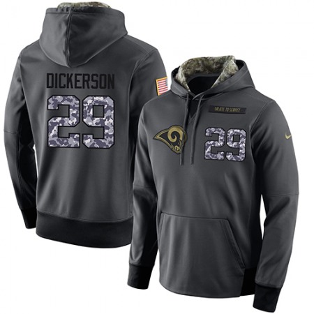 NFL Men's Nike Los Angeles Rams #29 Eric Dickerson Stitched Black Anthracite Salute to Service Player Performance Hoodie