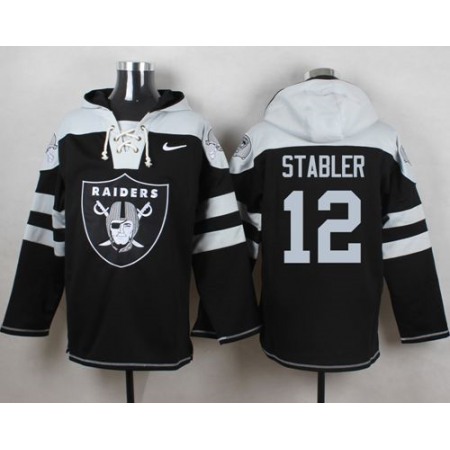 Nike Raiders #12 Kenny Stabler Black Player Pullover NFL Hoodie