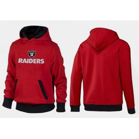 Oakland Raiders Authentic Logo Pullover Hoodie Red & Black