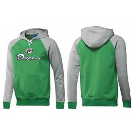 Miami Dolphins Authentic Logo Pullover Hoodie Green & Grey