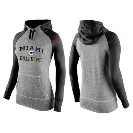 Women's Nike Miami Dolphins Performance Hoodie Grey & Black