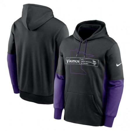 Men's Minnesota Vikings Black Color Block Fleece Performance Pullover Hoodie