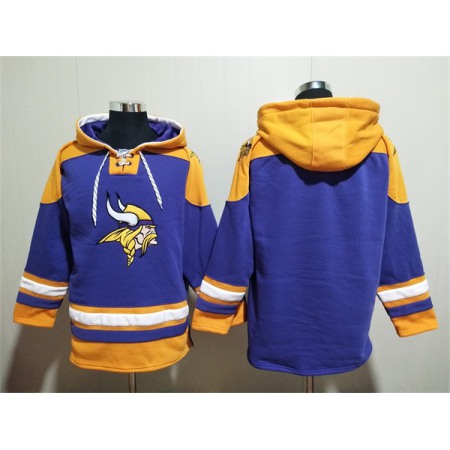 Men's Minnesota Vikings Blank Purple/Yellow Ageless Must-Have Lace-Up Pullover Hoodie