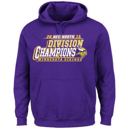 Men's Minnesota Vikings Majestic Purple 2015 NFC North Division Champions Pullover Hoodie