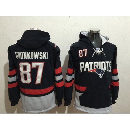 Men's New England Patriots #87 Rob Gronkowski Blue All Stitched NFL Hoodie Sweatshirt