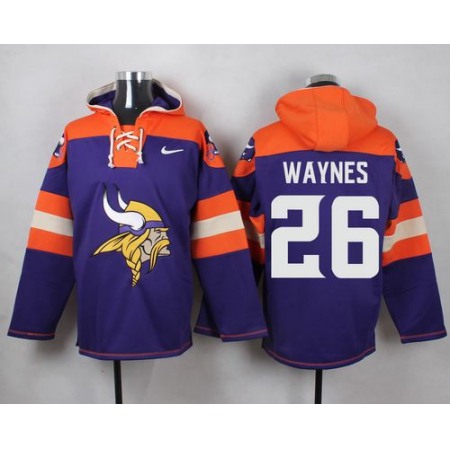 Nike Vikings #26 Trae Waynes Purple Player Pullover NFL Hoodie