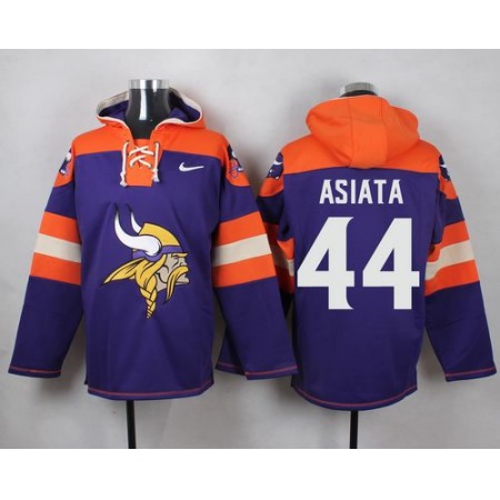 Nike Vikings #44 Matt Asiata Purple Player Pullover NFL Hoodie