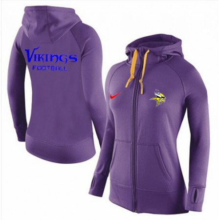 Women's Nike Minnesota Vikings Full-Zip Performance Hoodie Purple_1