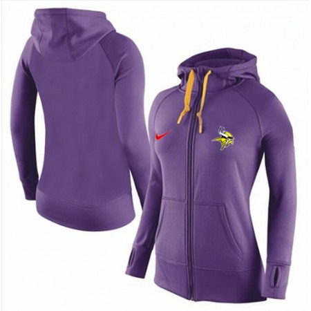 Women's Nike Minnesota Vikings Full-Zip Performance Hoodie Purple_2