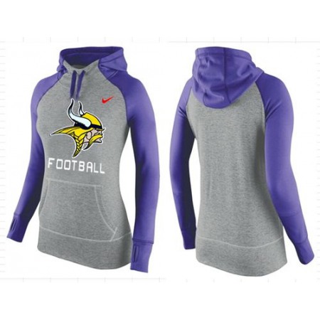 Women's Nike Minnesota Vikings Performance Hoodie Grey & Purple_1