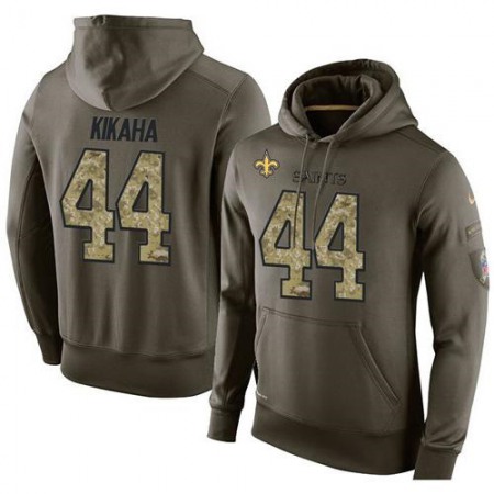 NFL Men's Nike New Orleans Saints #44 Hau'oli Kikaha Stitched Green Olive Salute To Service KO Performance Hoodie