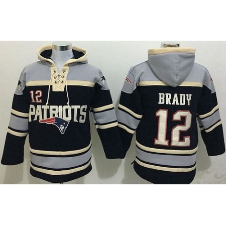 New England Patriots #12 Tom Brady Blue Sawyer Hoodie Sweatshirt NFL Hoodie
