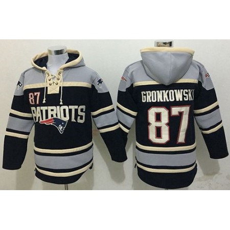 New England Patriots #87 Rob Gronkowski Blue Sawyer Hoodie Sweatshirt NFL Hoodie