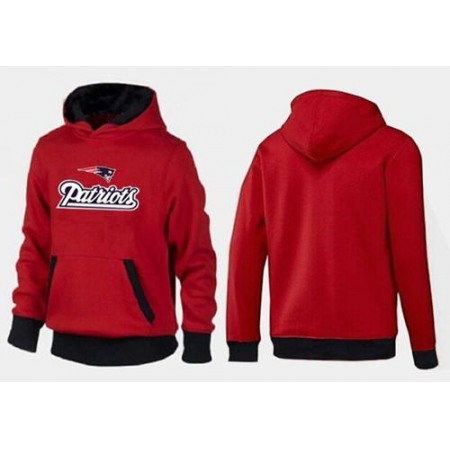 New England Patriots Authentic Logo Pullover Hoodie Red & Black