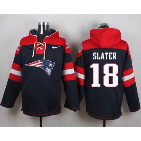 Nike Patriots #18 Matt Slater Navy Blue Player Pullover NFL Hoodie