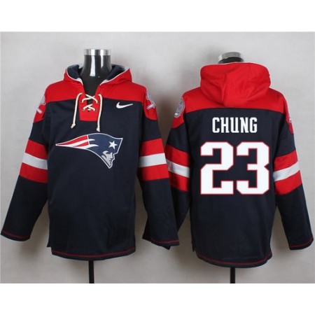 Nike Patriots #23 Patrick Chung Navy Blue Player Pullover NFL Hoodie