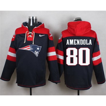 Nike Patriots #80 Danny Amendola Navy Blue Player Pullover NFL Hoodie