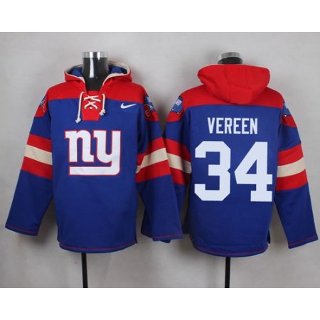 Nike Giants #34 Shane Vereen Royal Blue Player Pullover NFL Hoodie