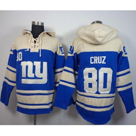 Nike Giants #80 Victor Cruz Blue Sawyer Hoodie Sweatshirt NFL Hoodie