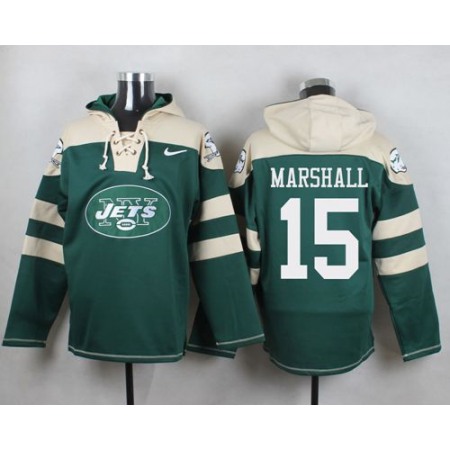 Nike Jets #15 Brandon Marshall Green Player Pullover NFL Hoodie