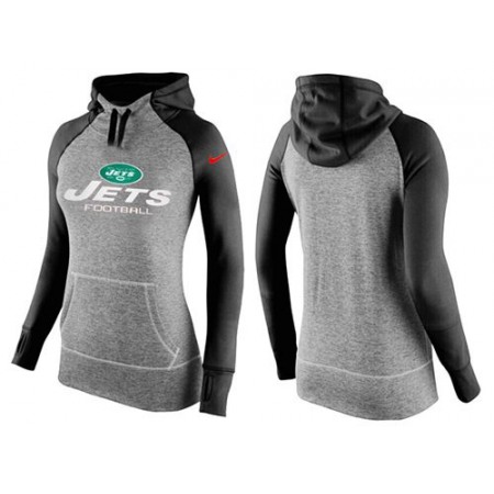 Women's Nike New York Jets Performance Hoodie Grey & Black