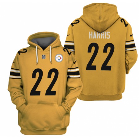 Men's Pittsburgh Steelers #22 Najee Harris 2021 Yellow Pullover Hoodie
